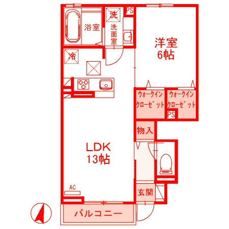 藤沢市湘南台２丁目のアパートの間取り