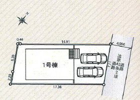 秦野市菩提第4　全1棟1号棟　新築戸建の区画図