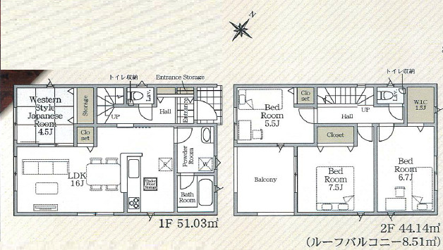 秦野市菩提第4　全1棟1号棟　新築戸建の間取り