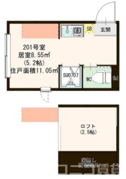 杉並区永福２丁目のアパートの間取り