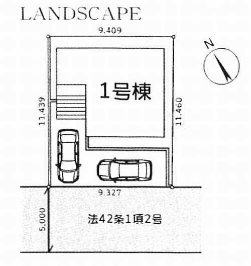 海老名市国分寺台5丁目　新築戸建　全１棟の区画図