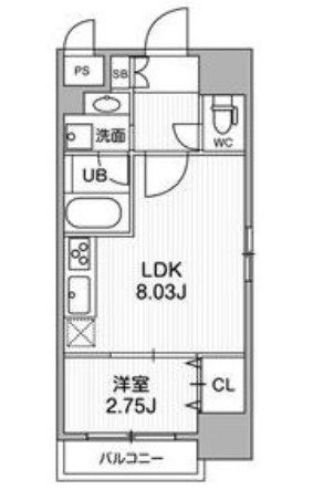 Fortuney江坂Ⅰの間取り