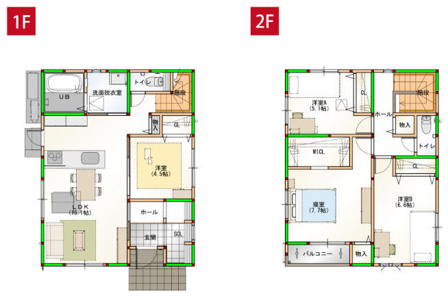 「プレミアム仕様」高知市新田町　新築建売2の間取り|家事ラク動線と快適収納の4LDK！家族が自然と集まる住まい☆