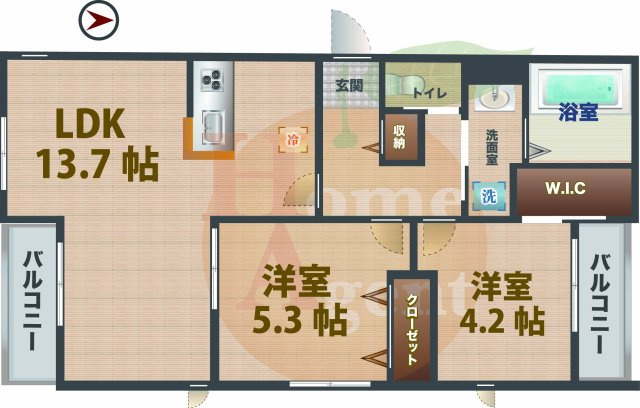 【間取り】 | セリジェ中野 | 2LDKのお部屋です。