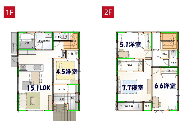 高知市新田町　②　新築戸建ての間取り