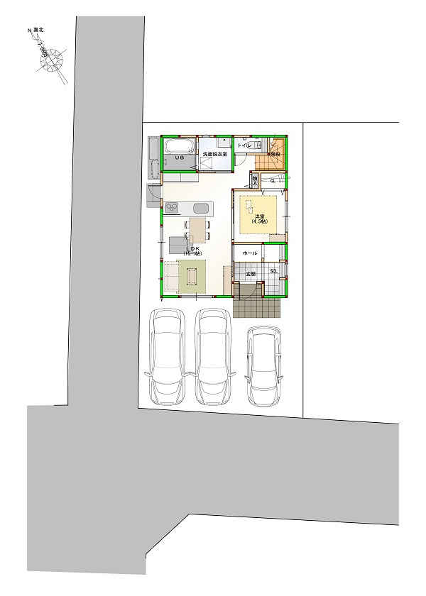 高知市新田町　②　新築戸建ての区画図