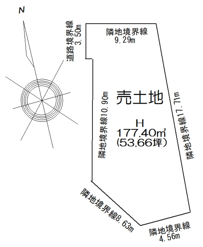 【トーヨーホーム売主/売土地】瀬戸市坂上町Ⅳ H区画の区画図