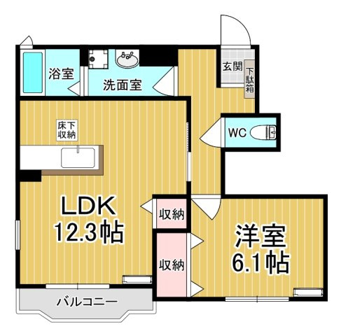【間取り】 | マロニエハイツⅠ | ファミリーさん向けのお部屋です♪