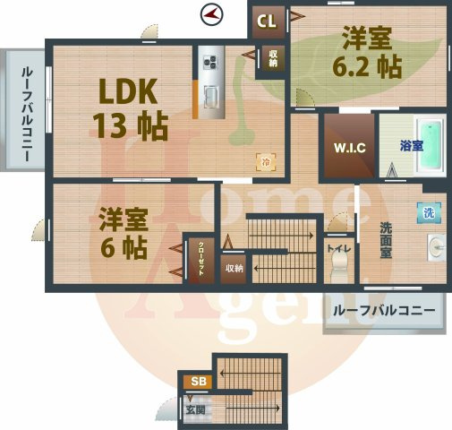 【間取り】 | レーベン中村橋 | 2LDKのお部屋です。