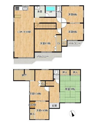 鶴ヶ島市鶴ヶ丘中古戸建の間取り