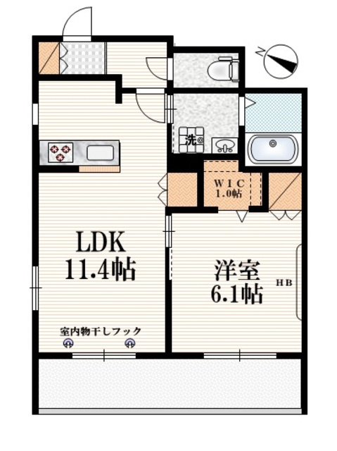 オレンジハウスの間取り|【間取り】　角部屋２面採光