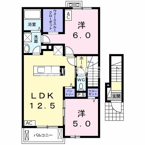 カーサ　プラシードＡ棟の間取り