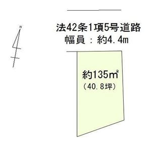 【土地】日高市原宿建築条件無し売地の土地図