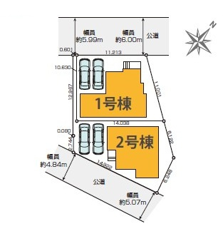 川越市かすみ野新築戸建の区画図