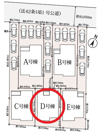 安城市美園町2丁目　新築分譲住宅　全5棟　D号棟の区画図