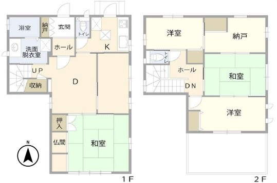 草津市東矢倉2丁目　中古戸建ての間取り