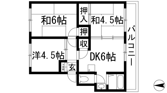 【間取り】 | 仁川リバーサイドハイツB棟
