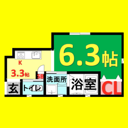 LeGioie本陣駅　名古屋市賃貸　仲介手数料無料の間取り