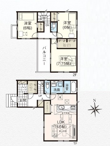 坂戸市三光町新築戸建の間取り