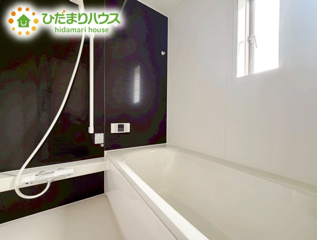 いわき市小名浜岡小名第4　新築戸建　2号棟の浴室|今日も１日お疲れさまでした。広いお風呂で疲れを癒してください、、、♡
