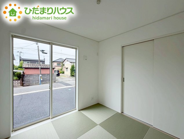 いわき市小名浜岡小名第4　新築戸建　1号棟の和室|小さなお子さまのいる方におすすめ！リビング横の和室でお子様が遊んでる様子も確認できます(^^)/