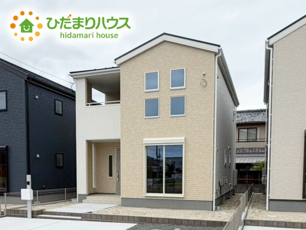 いわき市平下平窪3期　新築戸建　2号棟の外観|デザイナーズのようなお洒落な外観です(^^♪