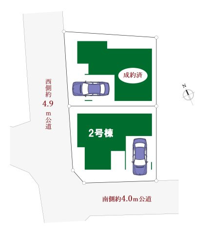 板橋区赤塚6丁目 全2棟 2号棟の区画図|開放感溢れる角地を含む全2棟　大変ご好評につき最終1棟のご紹介となりました
駅が近くですが住み心地はよい住環境