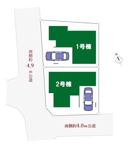 板橋区赤塚6丁目 全2棟 1号棟の区画図|開放感溢れる角地を含む全2棟
駅が近くですが住み心地はよい住環境