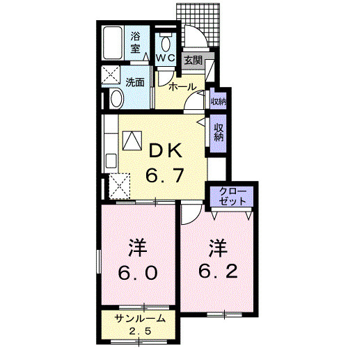 アレーズ　Ｄの間取り|使い勝手の良い間取りです♪