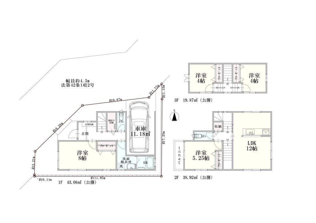 中郡大磯町東小磯　中古戸建の間取り|南向き　４LDK