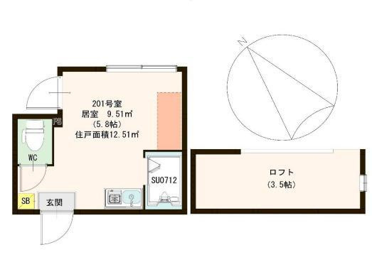 江戸川区東小岩５丁目のアパートの間取り|
