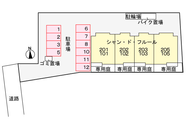 シャン・ド・フルールの区画図