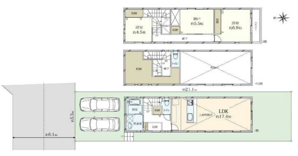神戸市須磨区北落合　新築一戸建ての間取り|B号地