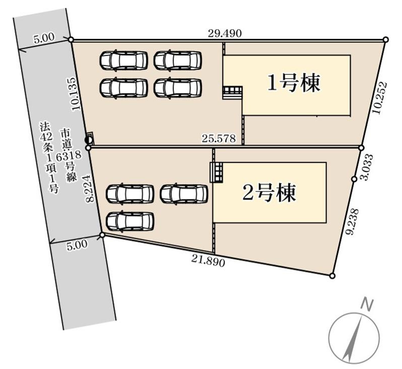 鹿嶋市宮津台第13　新築戸建　1号棟の区画図