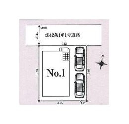 【仲介手数料無料】富士見市水谷東第11―新築分譲住宅―限定１棟―の区画図|駐車スペース2台確保！！
北側道路のため、南側が道路に面しておらず、プライバシーを守れます！