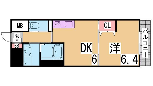 神戸市須磨区行幸町１丁目の賃貸マンションの間取り