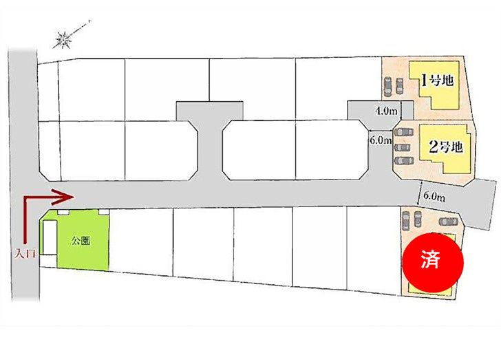 タマタウン大津町杉水／２号棟の区画図