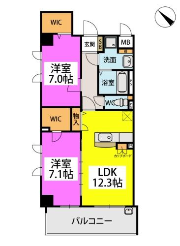 テトラッドの間取り|使いやすい間取りです。