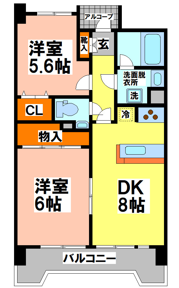 小金井市梶野町２丁目の賃貸マンションの間取り