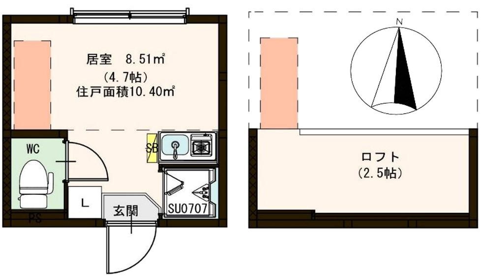 江東区亀戸５丁目のアパートの間取り
