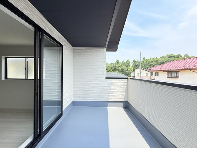 つくば市南中妻4期　新築戸建て　2号棟のバルコニー