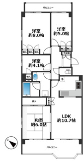 【間取り】 | ポートピアプラザE棟 | 84.69㎡の広々4LDK♪
