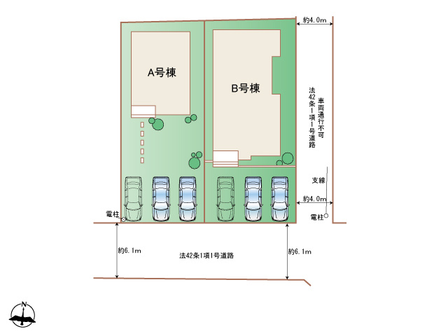 読谷村大木（全2棟）B号棟の区画図|B号棟　