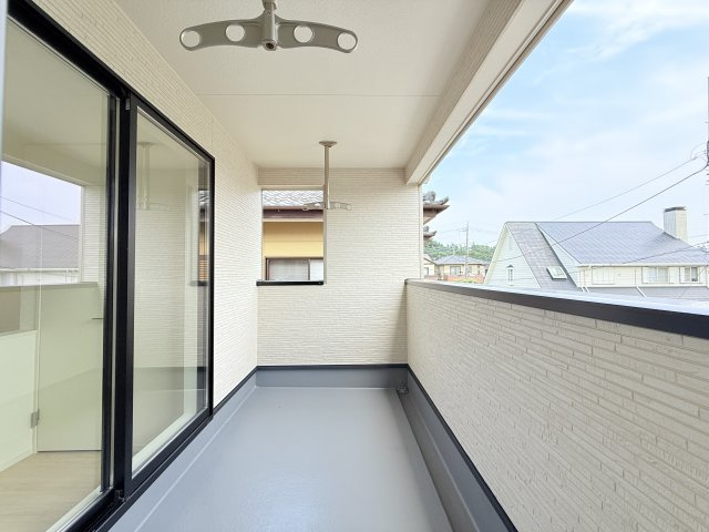 つくば市観音台第15　新築戸建のバルコニー|広さや日当たりなど、写真では伝えきれない部分を現地で確認してみませんか？