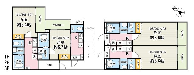 シャルル上福岡の間取り