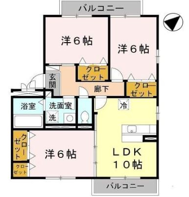 【間取り】 | クレールE棟