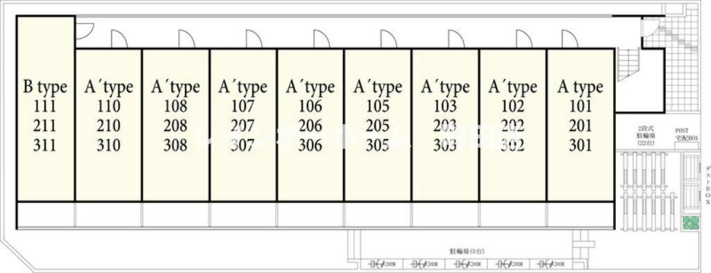 リブリ・サルビア中央林間※初期費用分割あと払いサービス利用可能物件の区画図