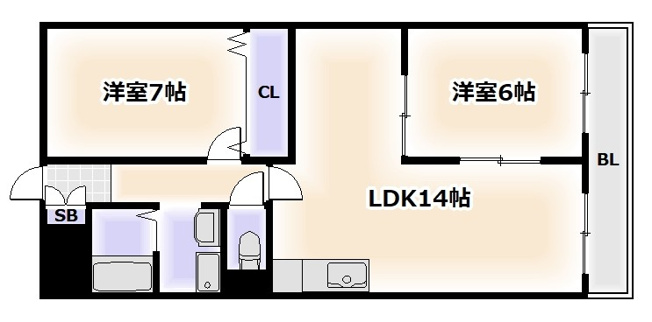 【間取り】 | ヴィラスリースター住之江