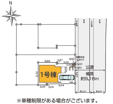 江戸川区中央2丁目　新築戸建ての区画図