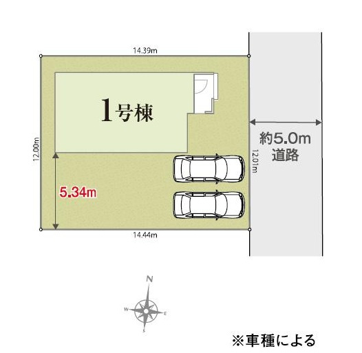 牛久市田宮町01期　新築戸建の区画図